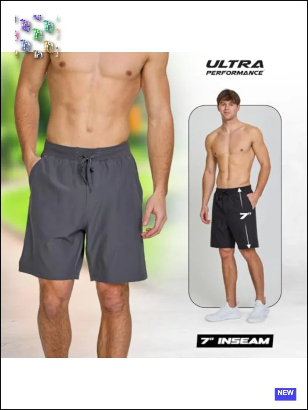 Men's 2 Pack Running Shorts 5/7/9 Inch Athletic 4-Way Stretch Gym Shorts
